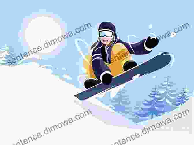 A Close Up Of Jasmine Taylor's Snowboard Cartoon Illustration Capturing The Thrill And Exhilaration Of Snowboarding Through Exaggerated Poses And Facial Expressions. Snowboard Colorful Cartoon Illustrations Jasmine Taylor