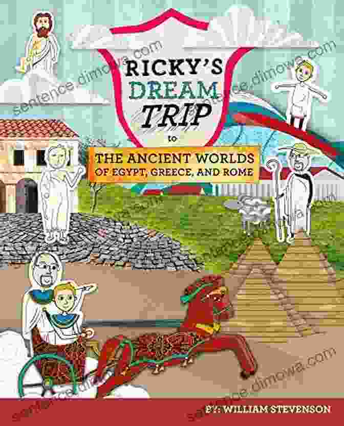 Cover Of The Book Ricky's Dream Trip To Ancient Egypt, Featuring A Young Boy Standing In Front Of The Great Pyramids Of Giza With A Pyramid Shaped Backpack And A Look Of Wonder On His Face. Ricky S Dream Trip To Ancient Egypt