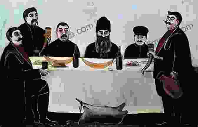 Niko Pirosmani, The Last Supper, 1914 170 Color Paintings Of Niko Pirosmani Georgian Primitivist Painter Naive Painting (1862 May 5 1918)